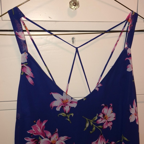 Blue and pink floral dress - Picture 2 of 4